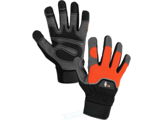 Rukavice PUNO kombinované, oranžovo-černé 