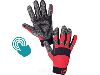 Rukavice SHARK kombinované, šedo-červené