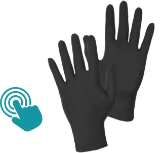 Rukavice STERN BLACK, jednorázové, nitrilové