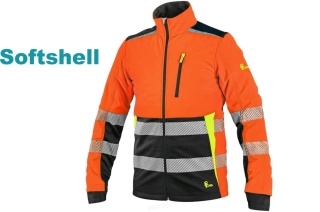 Bunda BENSON výstražná softshell pánská, oranžovo-černá