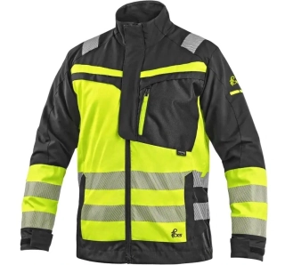 Blůza NAOS pánská, černá-žlutá Hi-Vis, reflexní pruhy