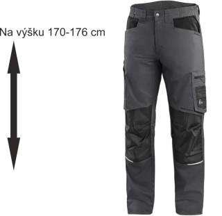 Kalhoty do pasu SOLIS FLEX pánské, zkrácené, šedo-černé  