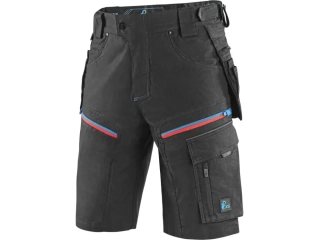 Kraťasy LEONIS. černé s modro/červenými doplňky