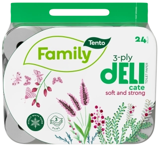 Toaletní papír TENTO Family Delicate 3vrstvý 24 rolí, 337 m