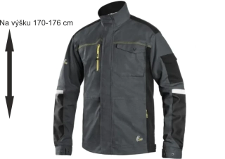 Blůza STRETCH, pánská, zkrácená ,tm.šedo-černá