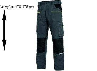 Kalhoty do pasu STRETCH, zkrácené, pánské, tmavě šedo-černé