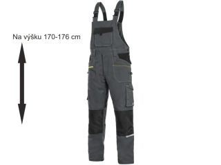Kalhoty s laclem STRETCH, zkrácené, pánské, tmavě šedo-černé