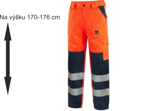 Kalhoty do pasu NORWICH segm. pruhy, zkrácené, výstražné, oranžovo-modré