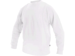 Mikina ODEON klasik s kulatým výstřihem,  bílá