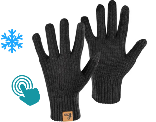 Rukavice SKERYN, pletené, zimní, černé